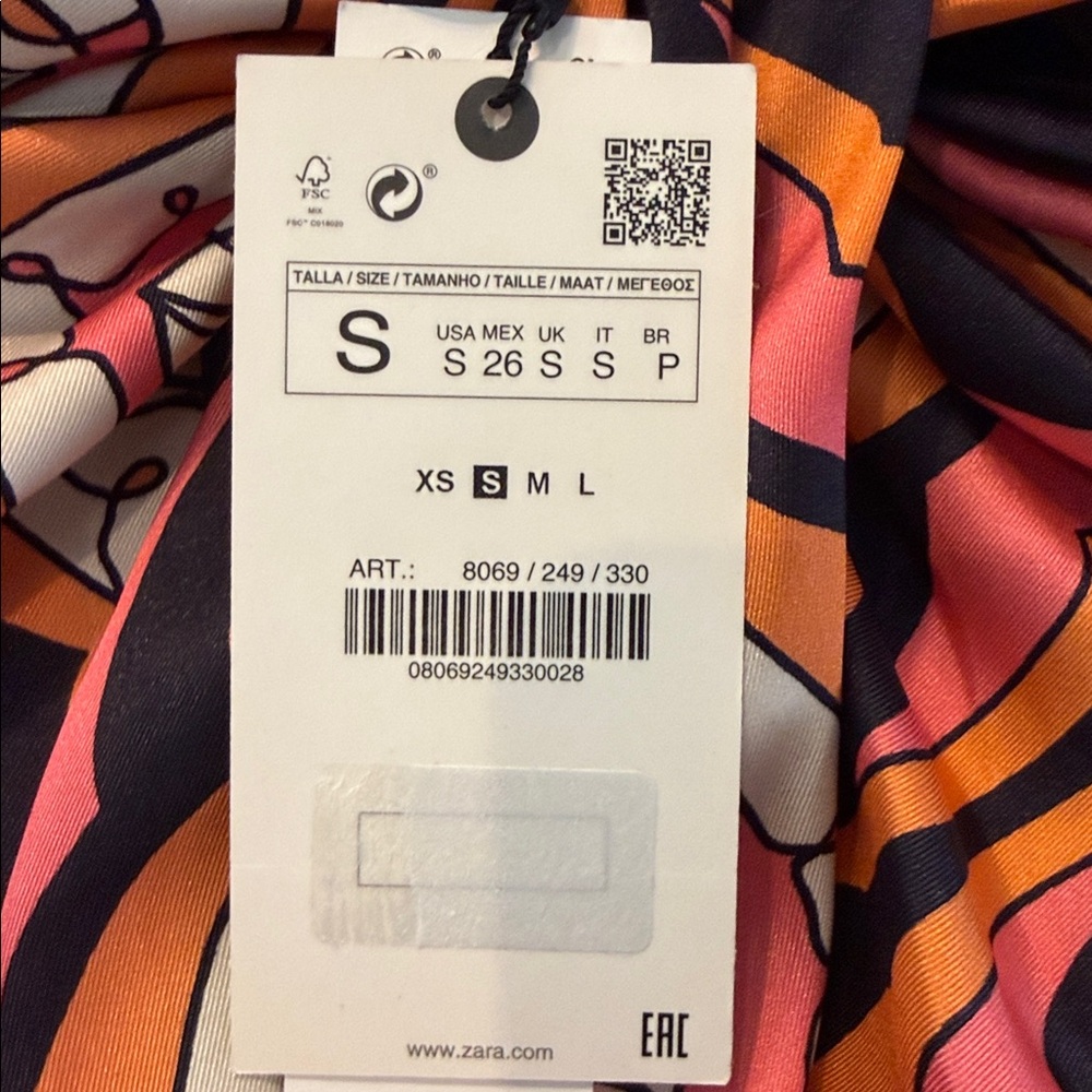 NWT Zara Multicolor Maxi skirt with side slit - Picture 7 of 8